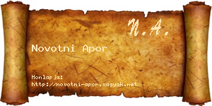 Novotni Apor névjegykártya